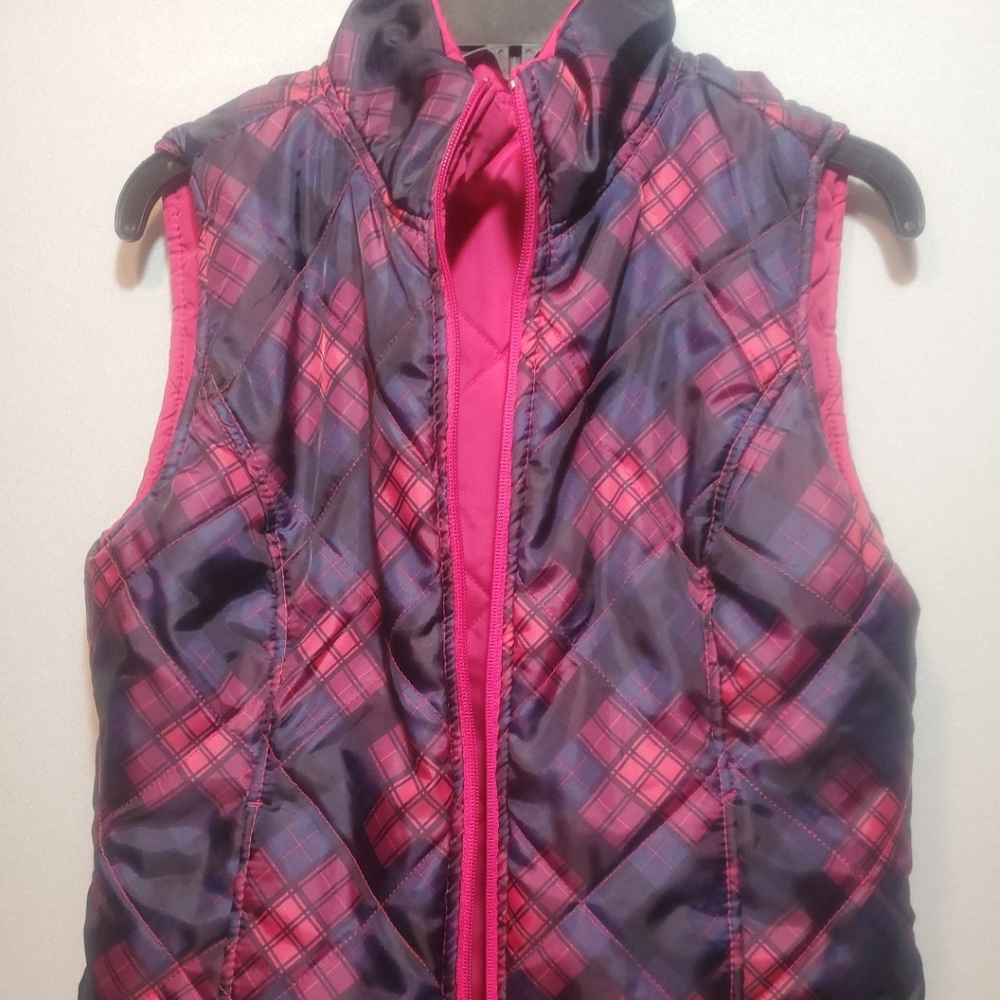 Womens SJB Double-sided Quilted Snow Vest Zip up Sz M